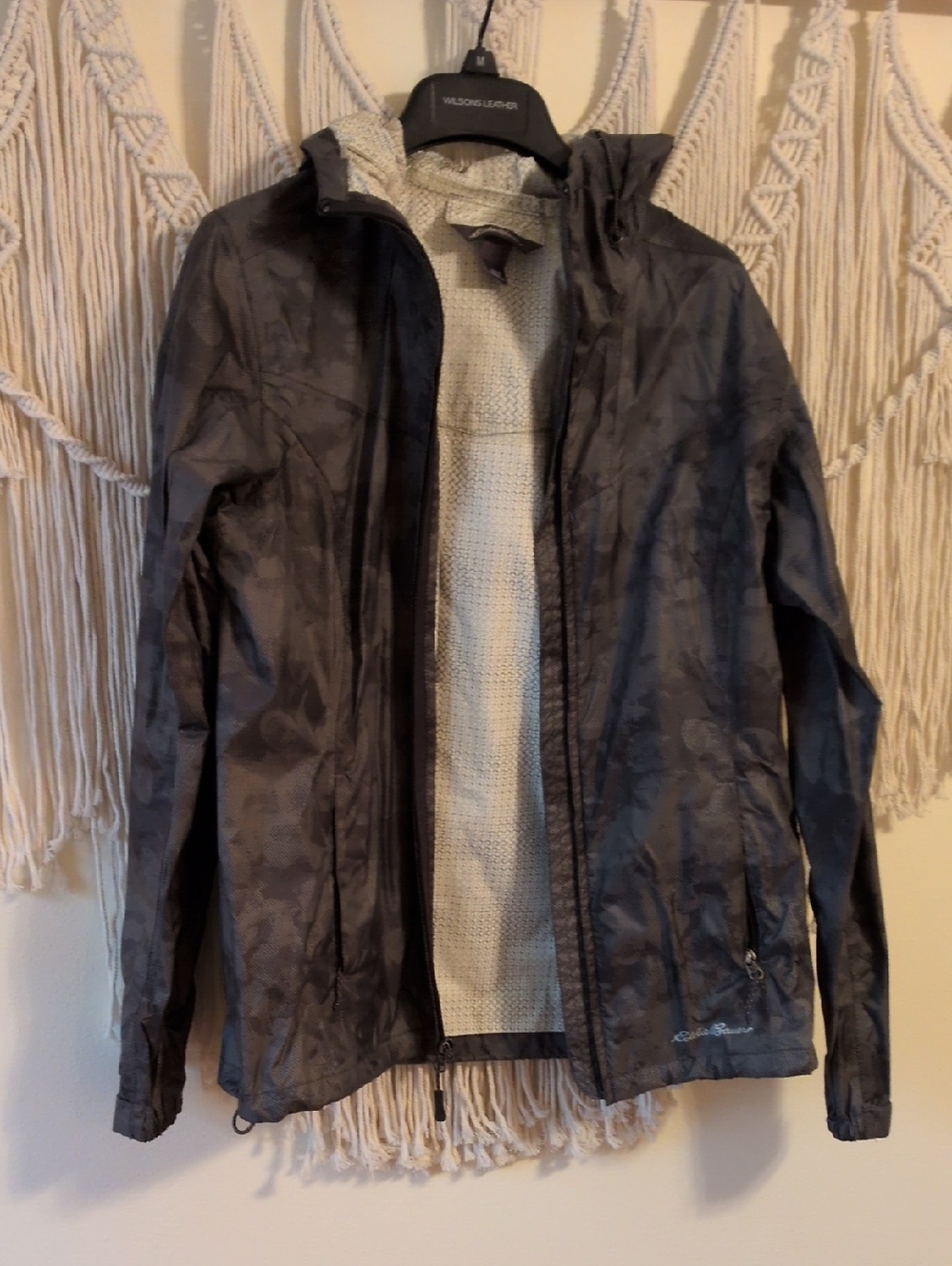 Lightweight Gray Hooded Rain Jacket